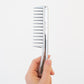 Metalli Wide Tooth Comb with Handle - Chrome