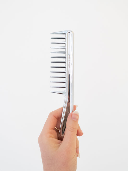 Metalli Wide Tooth Comb - Chrome