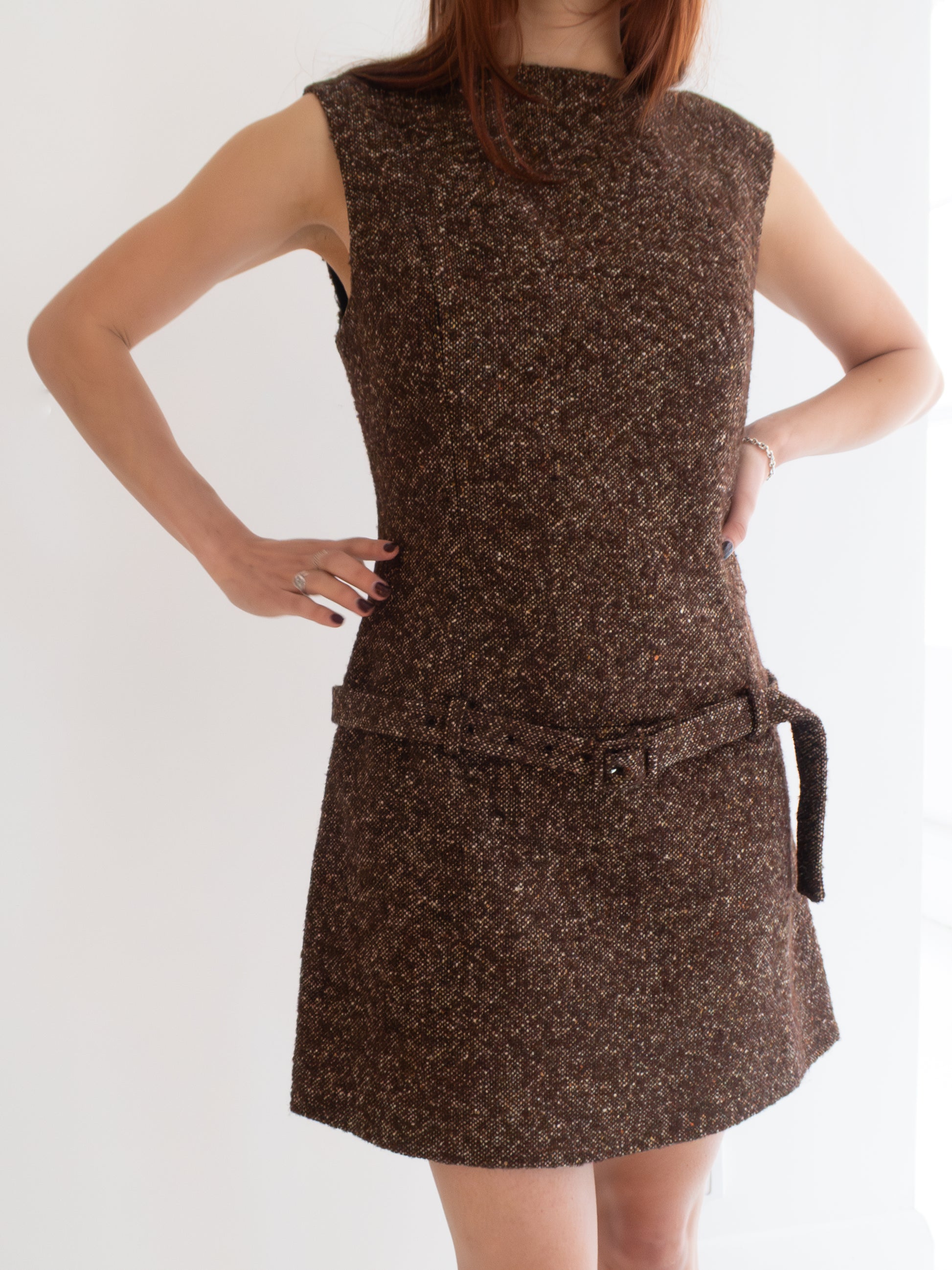 Itsy Dress - Espresso Tweed Saloon Store Itsy Dress - Espresso Tweed Saloon Store