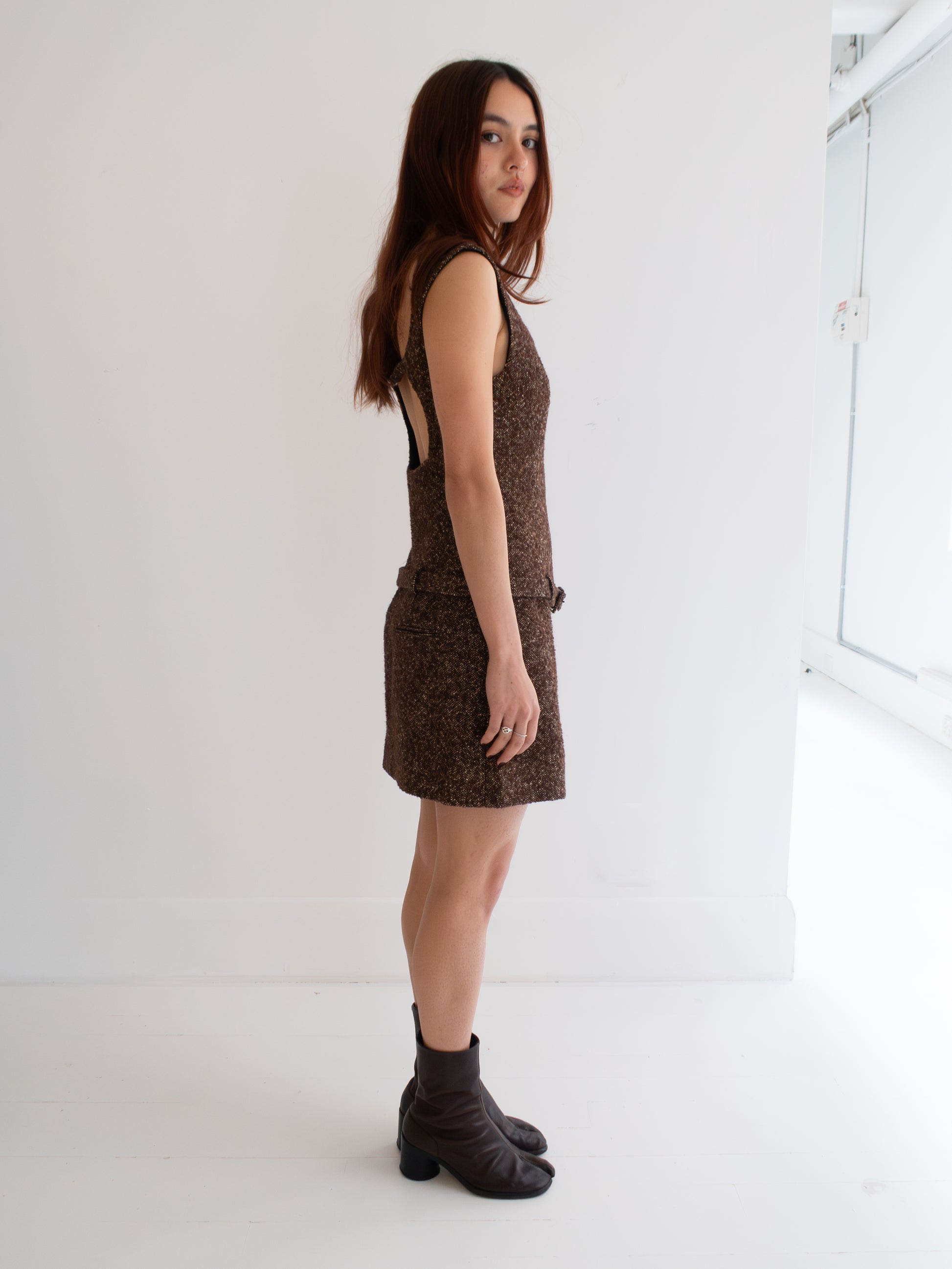 Itsy Dress - Espresso Tweed Saloon Store Itsy Dress - Espresso Tweed Saloon Store