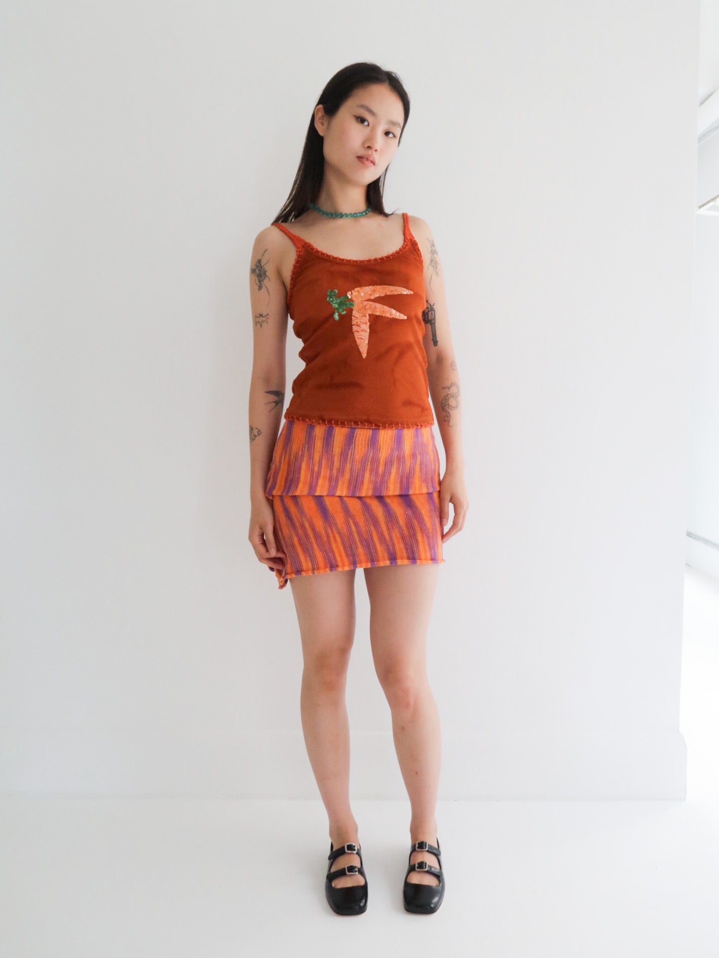 Upcycled Knit Skirt - Sunset