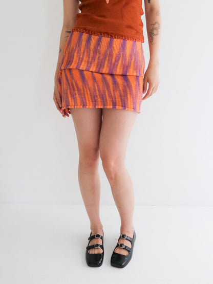 Upcycled Knit Skirt - Sunset