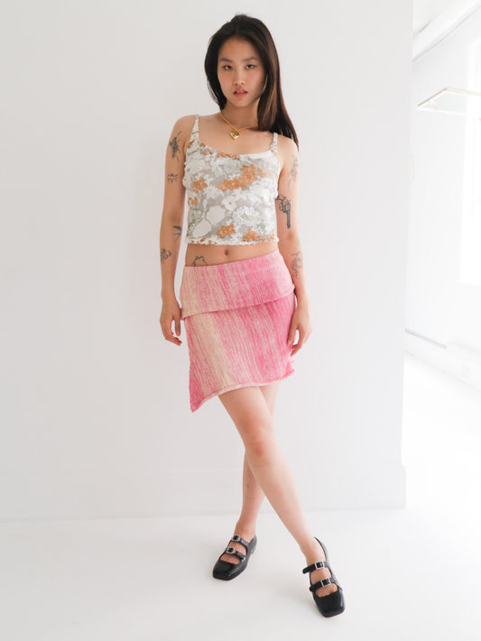 Upcycled Knit Skirt - Blush Speckles