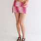 Upcycled Knit Skirt - Magenta Stripes