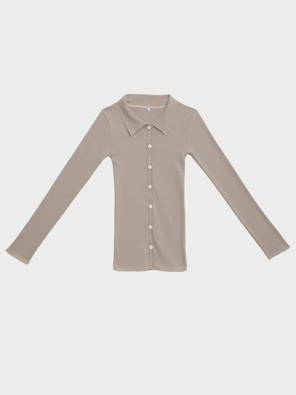 Iso Shirt Recycled Cotton Rib - Brent Brown