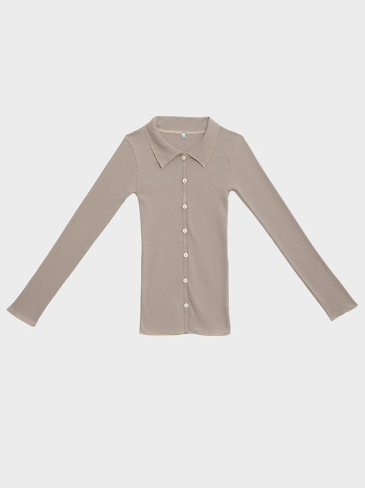 Iso Shirt Recycled Cotton Rib - Brent Brown