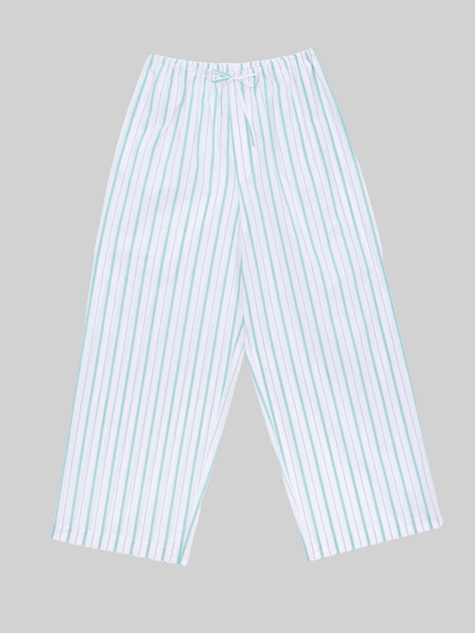 Kolla Pants Organic Cotton Poplin - Mint Stripe