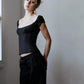 The Corselette - Black Herringbone