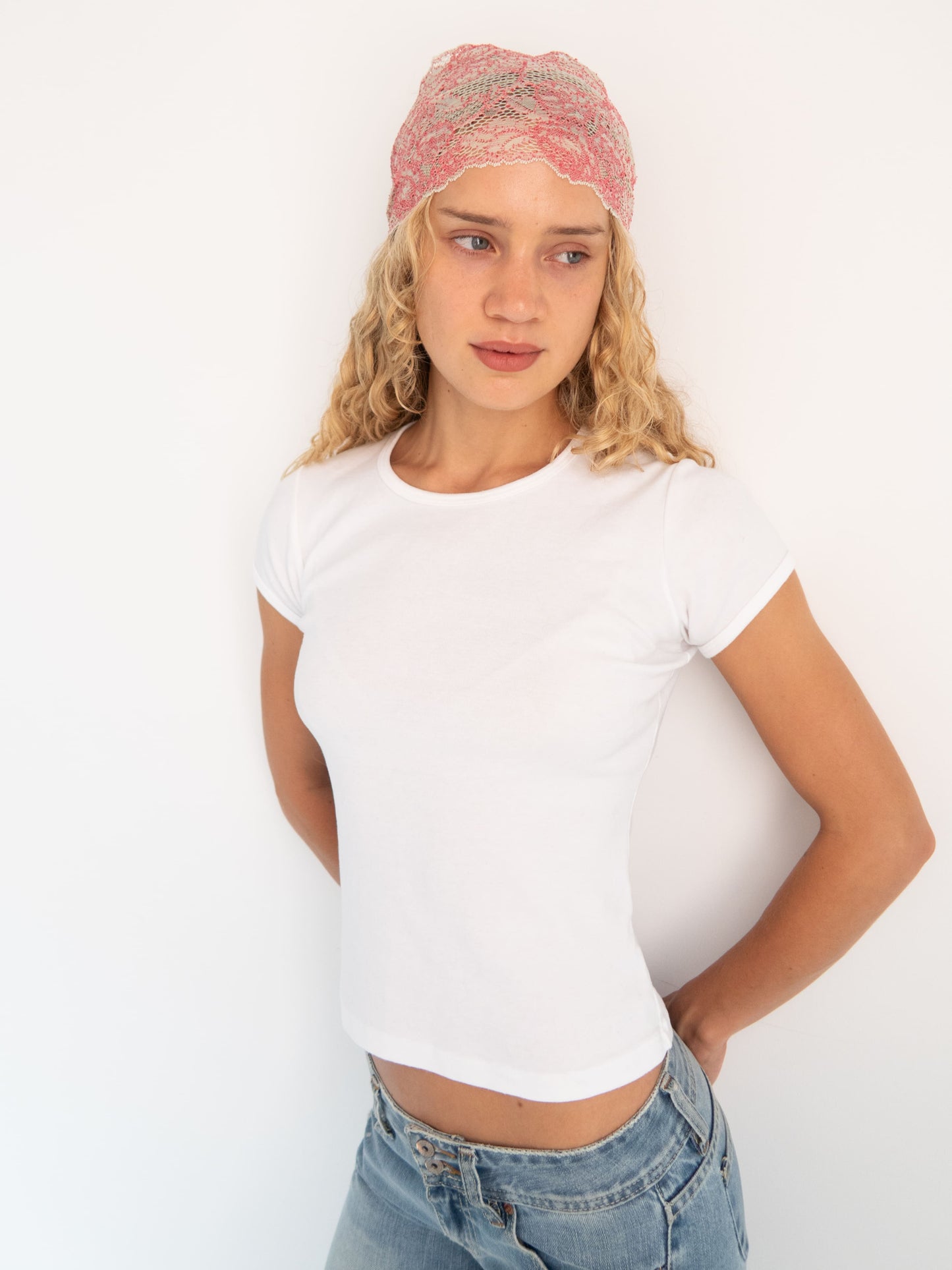 Lace Bandeau - Red/White