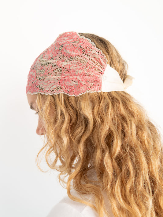 Lace Bandeau - Red/White