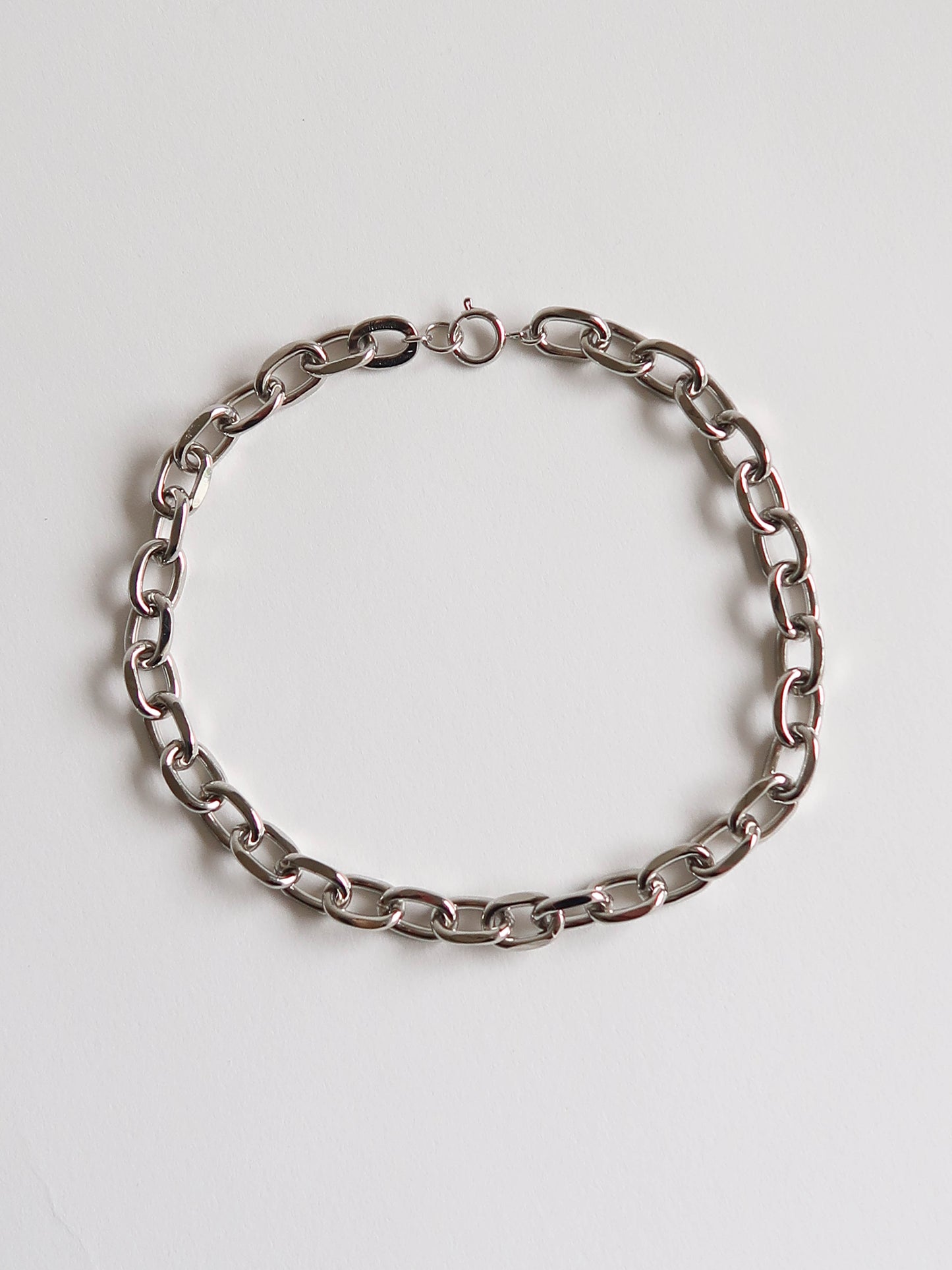 Moto Chain Necklace - White Bronze