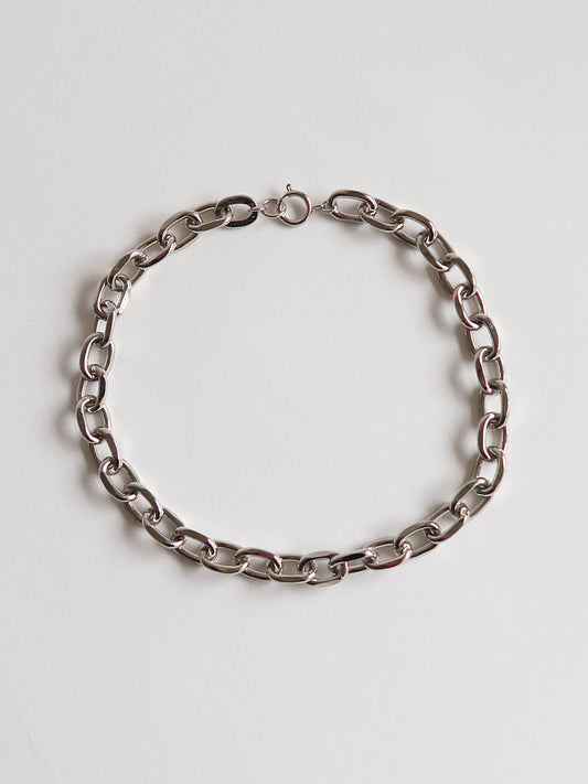 Moto Chain Necklace - White Bronze