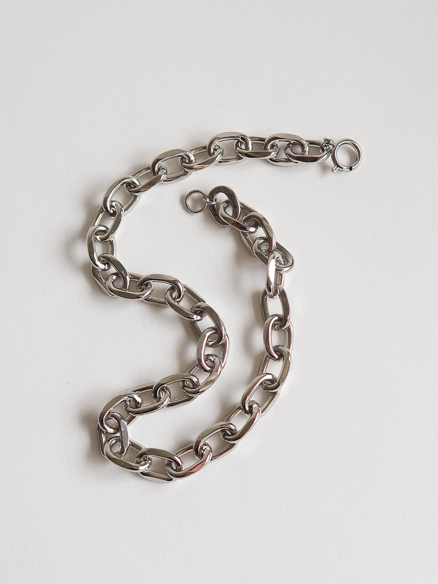 Moto Chain Necklace - White Bronze