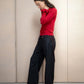 Wool Slip Trouser - Navy Stripe