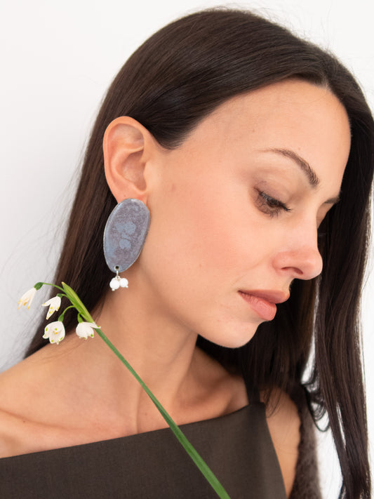 Crush Earrings - Paynes Grey Speckle