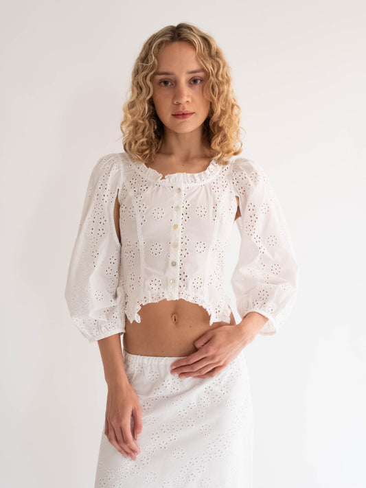 Palisade Top - White Eyelet
