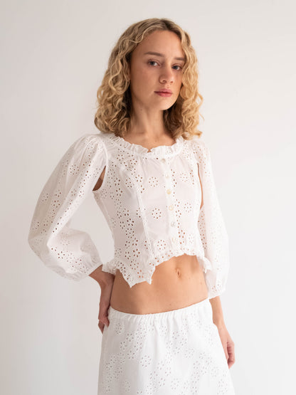 Palisade Top - White Eyelet