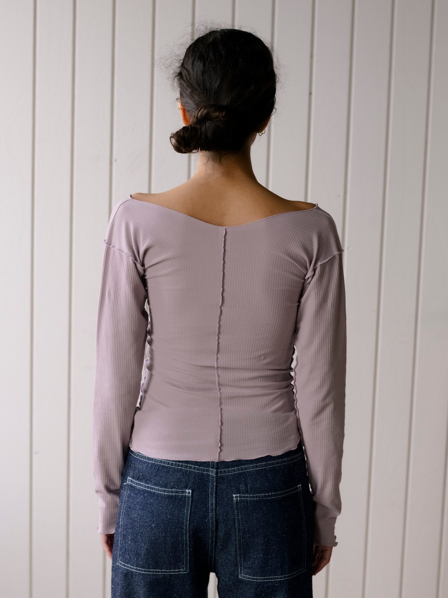 Phy Long Sleeve Tee Organic Cotton Rib - Verbe Purple / Green
