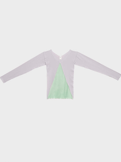 Phy Long Sleeve Tee Organic Cotton Rib - Verbe Purple / Green