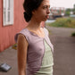 Phy Tank Organic Cotton Rib - Verbe Purple / Green