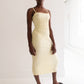 Plissé Silk Tube Dress - Light Yellow