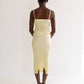 Plissé Silk Tube Dress - Light Yellow