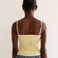 Plissé Silk Tube Top - Light Yellow