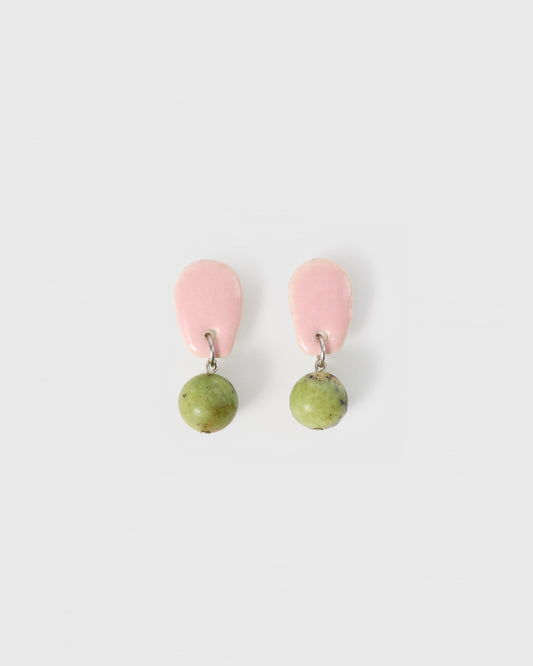Jume Earring - Puff/Green Turquoise