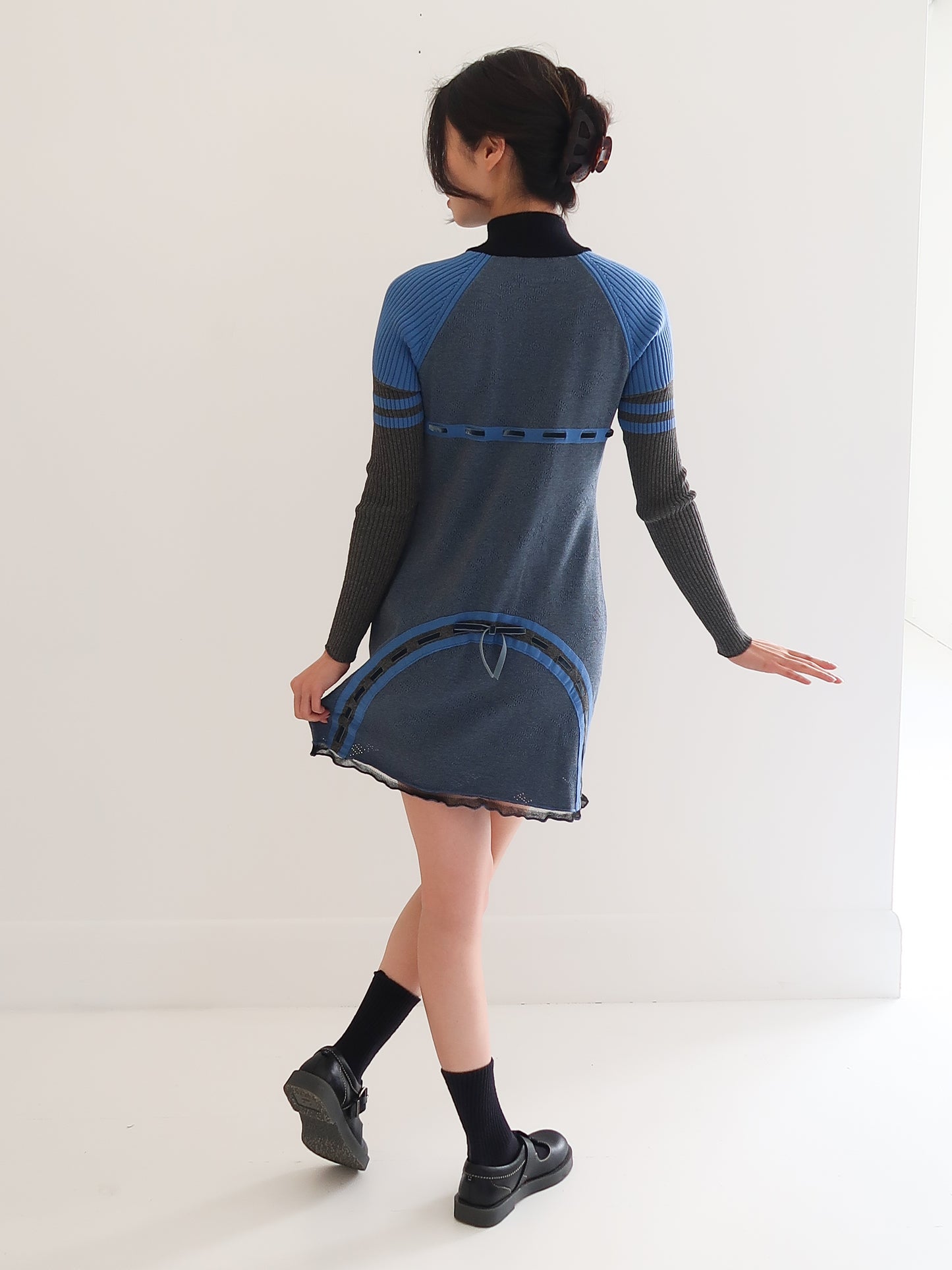 Rania Zip-Up Dress - Blue