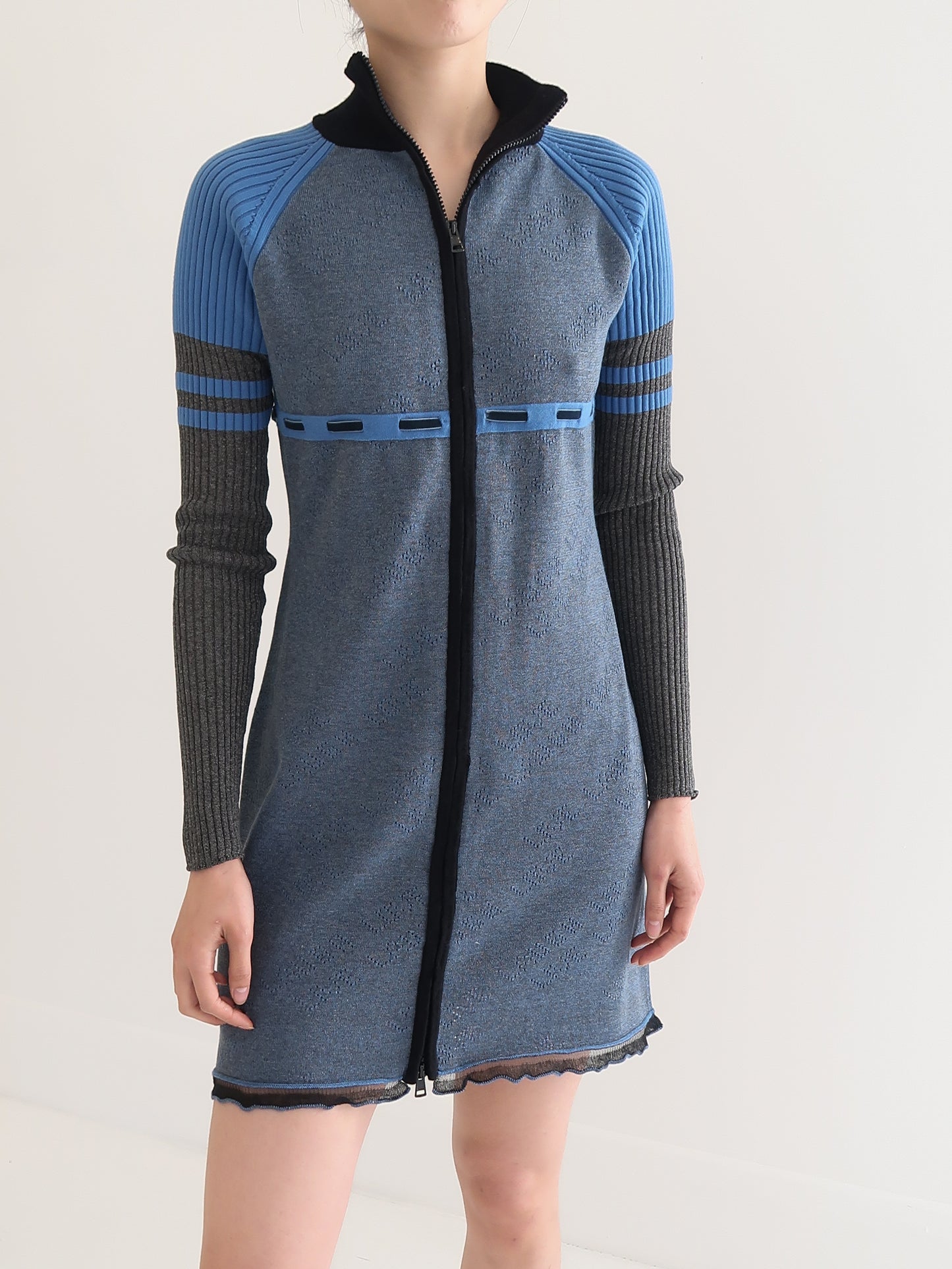 Rania Zip-Up Dress - Blue