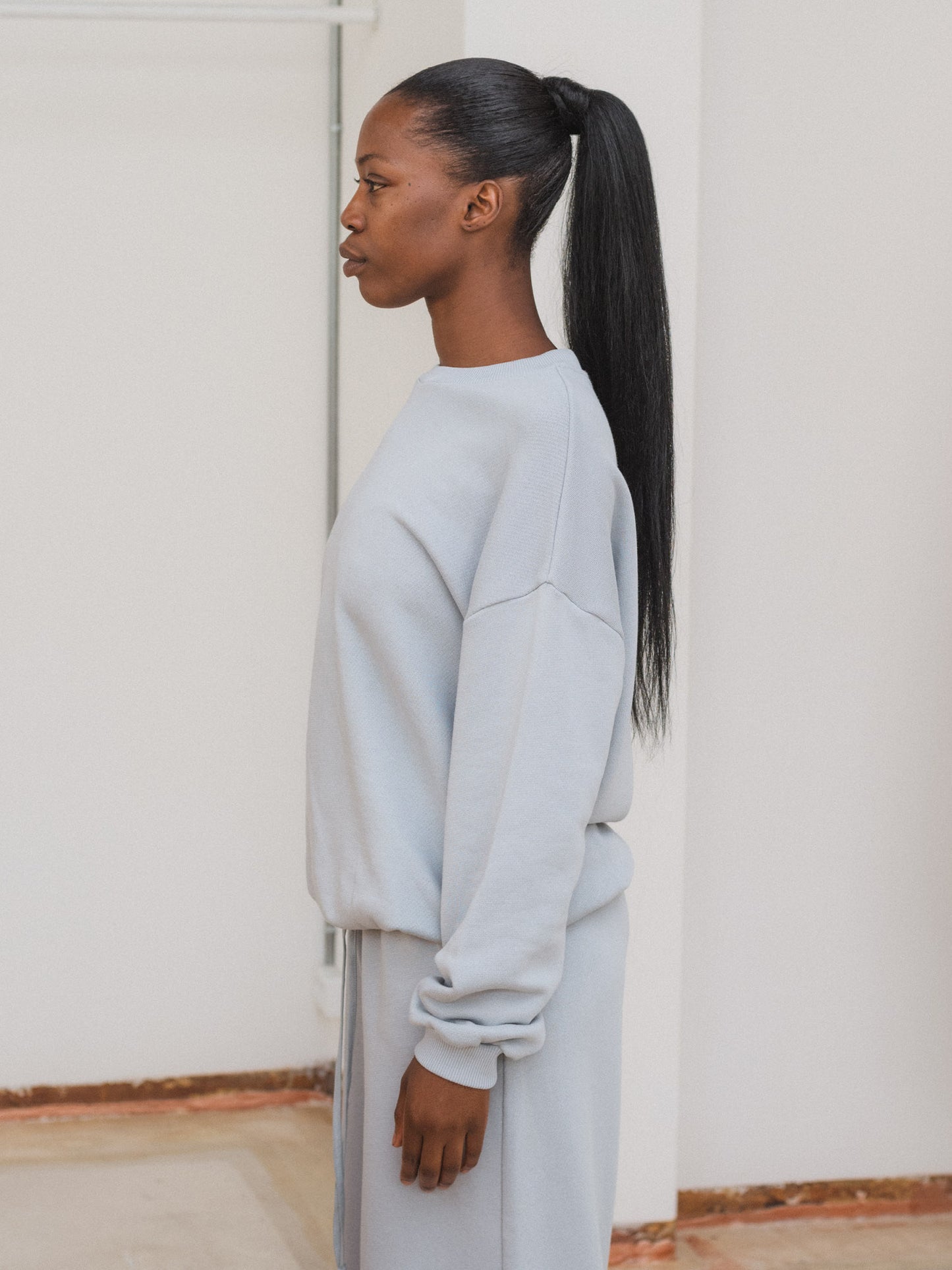 Rim Sweatshirt Regenerative Cotton - Whitestone Blue