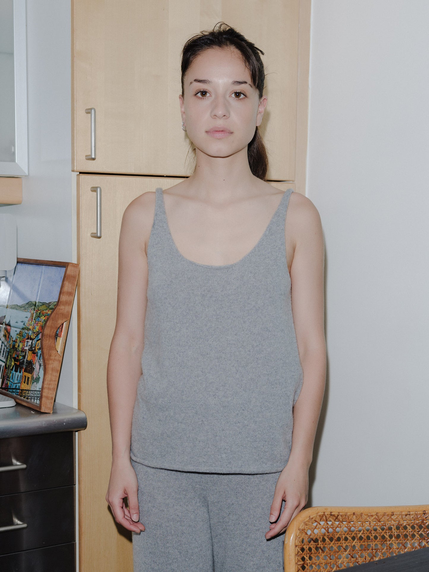Rim Tank - Recycled Cashmere - Grey Melange