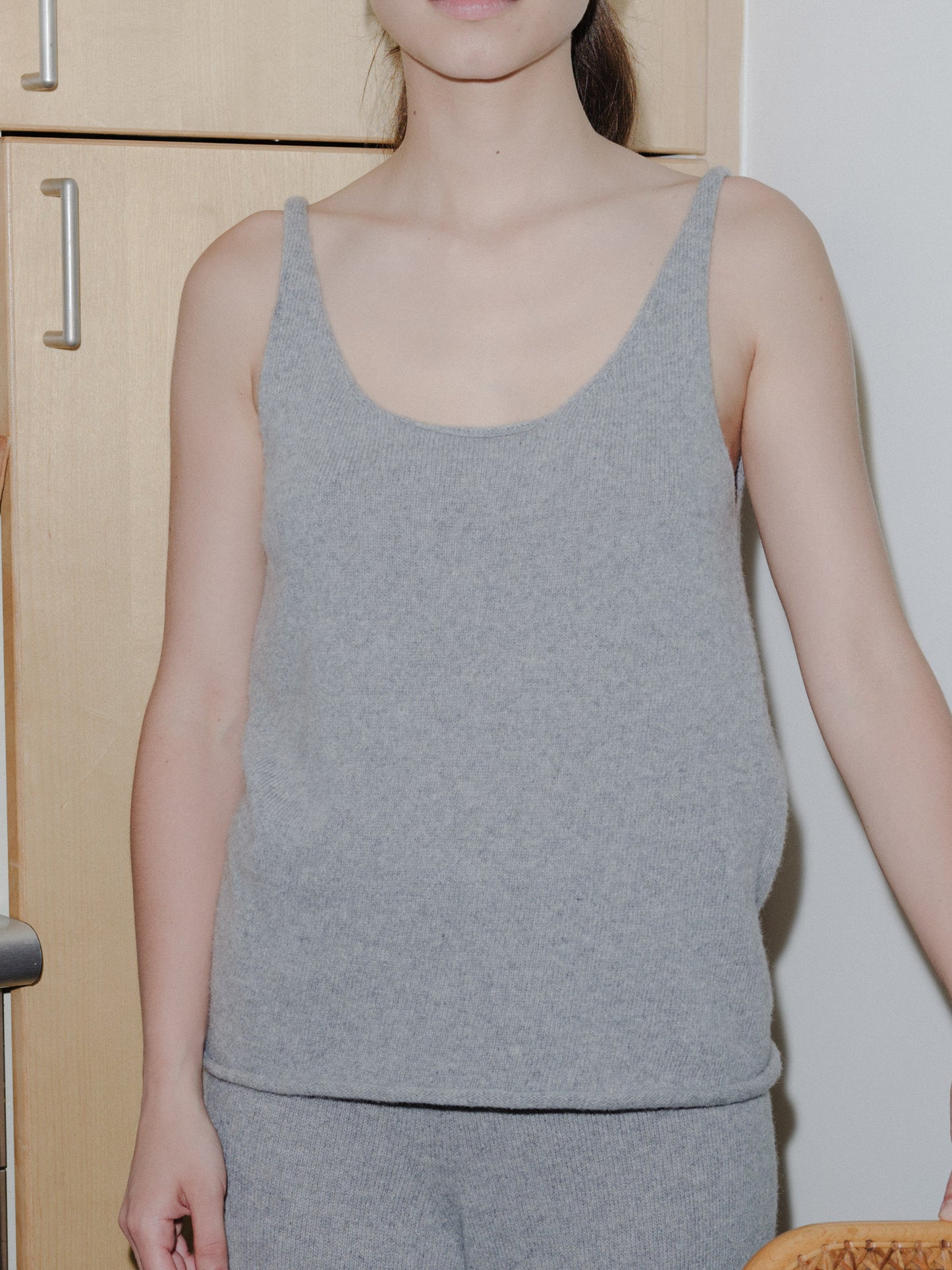 Rim Tank - Recycled Cashmere - Grey Melange