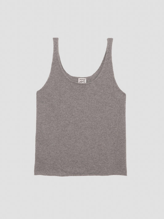 Rim Tank - Recycled Cashmere - Grey Melange