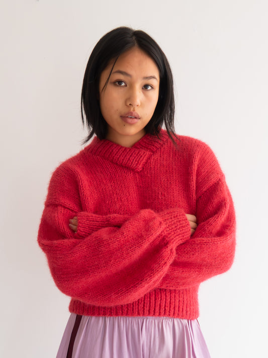 Alpaca Sarah Sweater - Bright Red