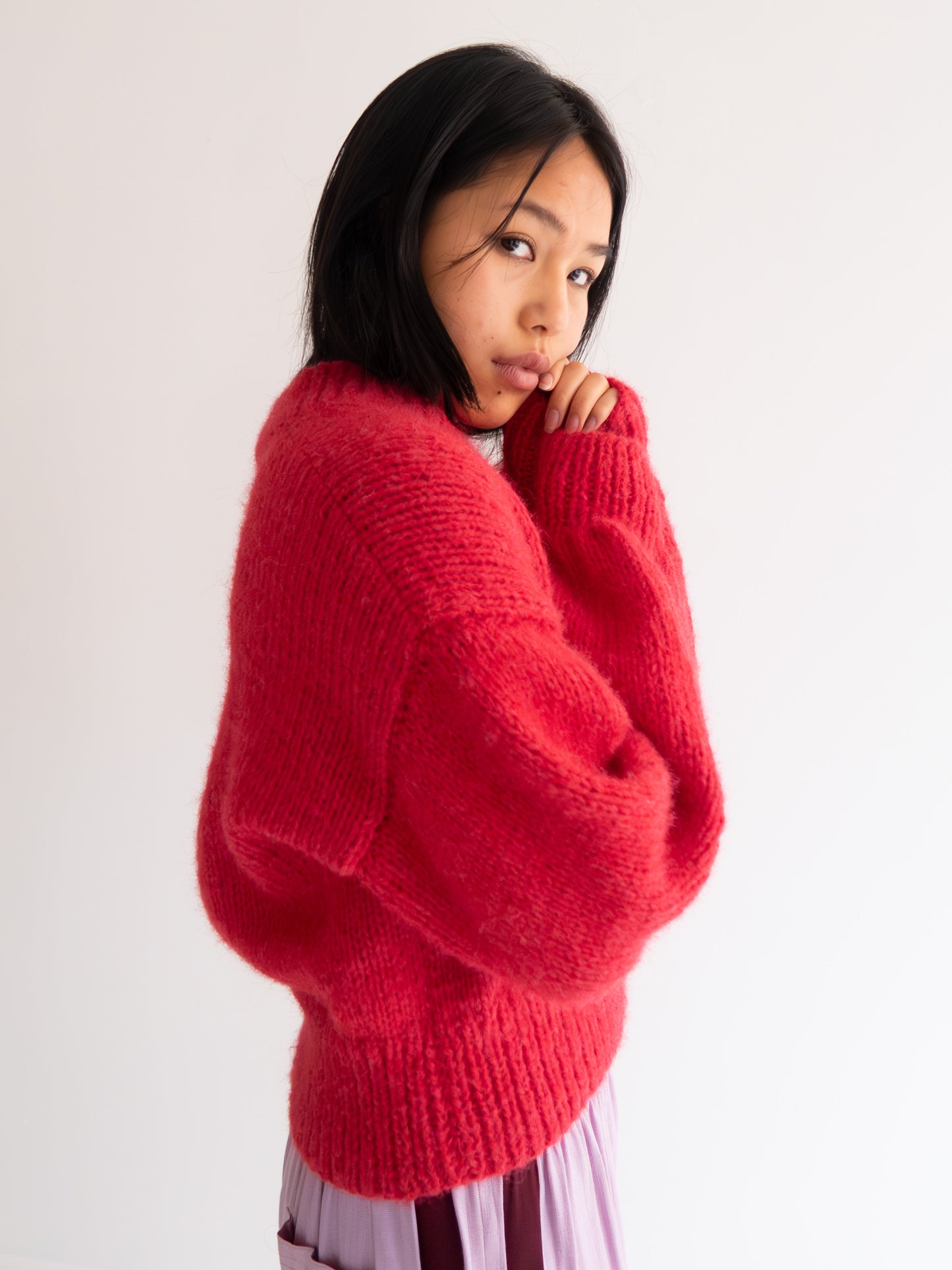 Alpaca Sarah Sweater - Bright Red