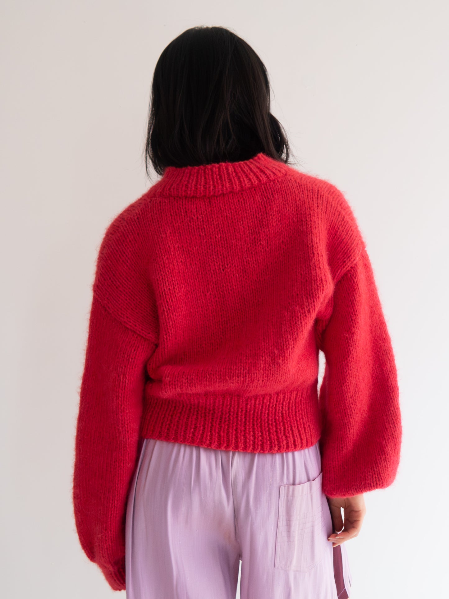 Alpaca Sarah Sweater - Bright Red