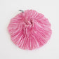 Plissé Silk Scrunchie - Bright Pink