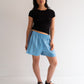 Raw Silk Contrast Shorts - Lake/Wine