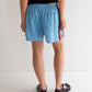 Raw Silk Contrast Shorts - Lake/Wine