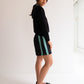 Raw Silk Contrast Shorts - Black/Mint