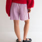 Raw Silk Contrast Shorts - Lavender/Wine