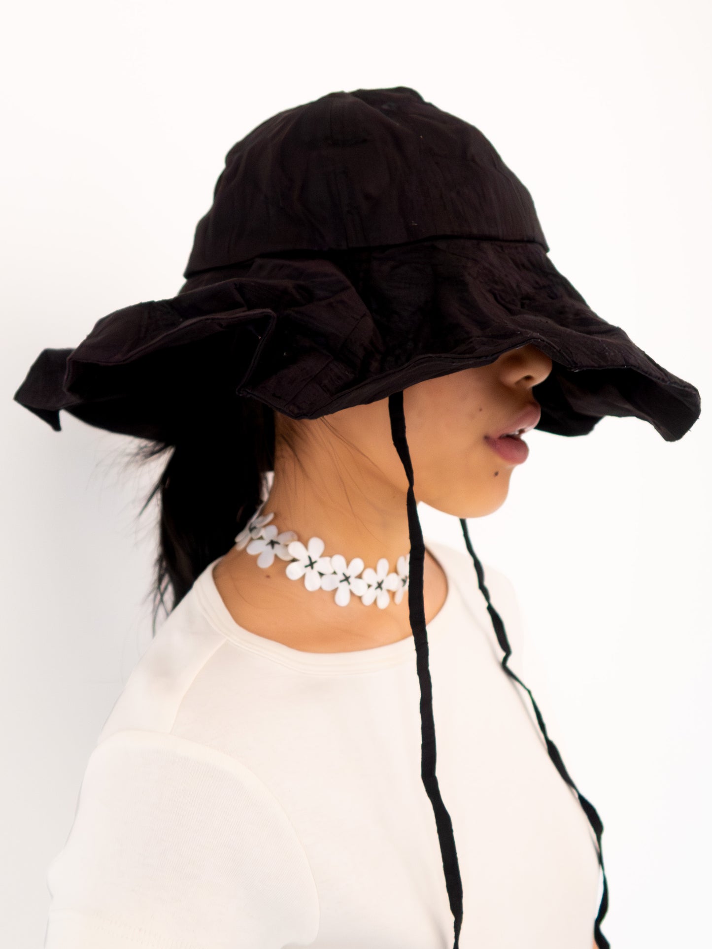Raw Silk Sun Hat - Ink