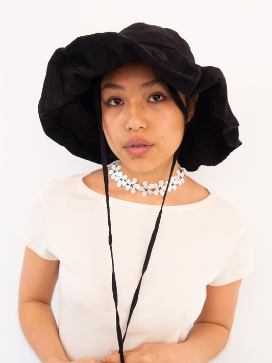 Raw Silk Sun Hat - Ink