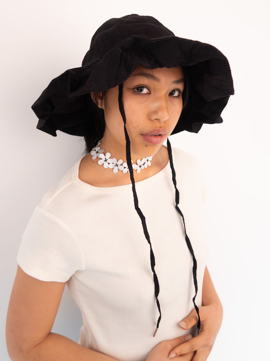 Raw Silk Sun Hat - Ink