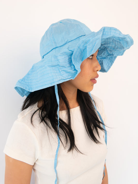 Raw Silk Sun Hat - Lake