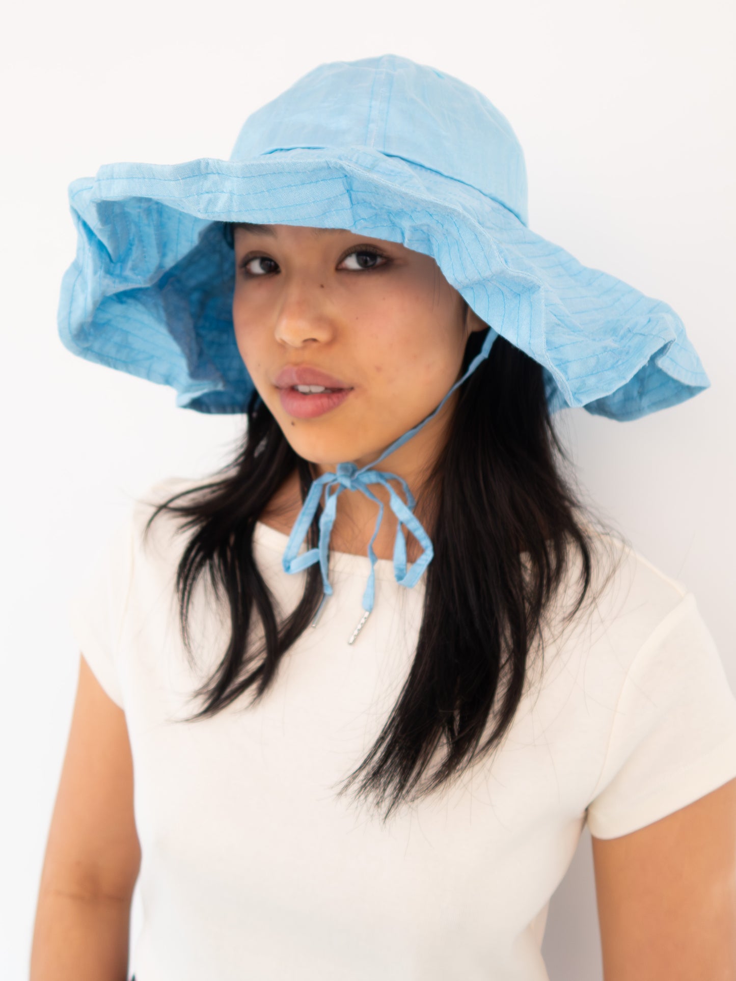 Raw Silk Sun Hat - Lake