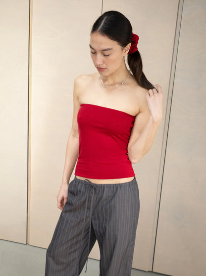 Merino Tube Top - Crimson
