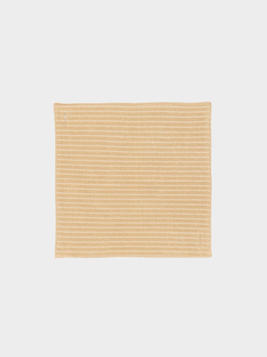 Organic Cotton Terry Wash Cloth - Sand Ecru Stripes