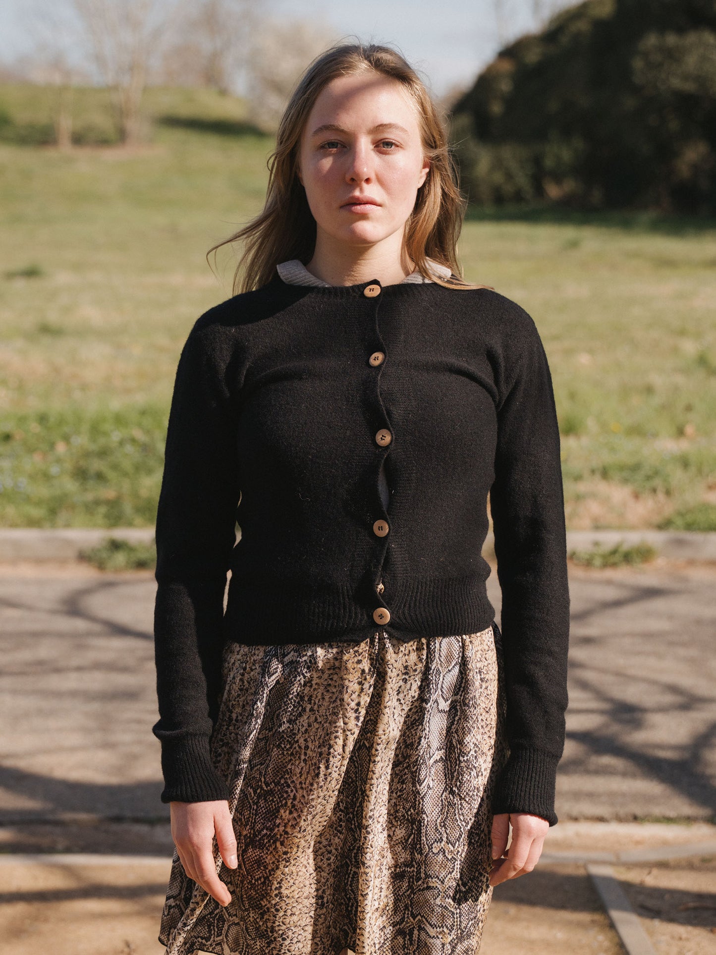 Tier Cardigan Recycled Cashmere - Black